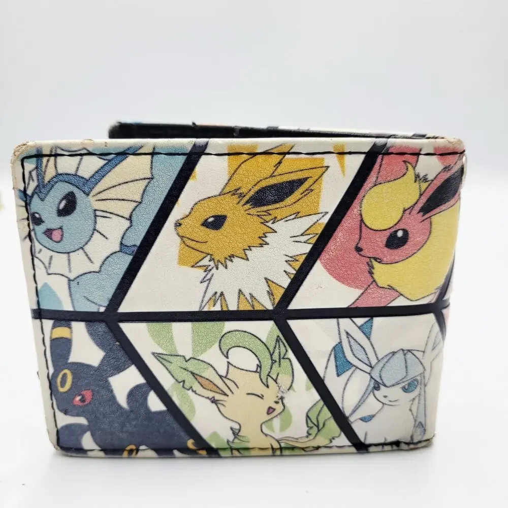 2016 Pokemon Eevee Evolutions Panel Faux Leather Bi-fold Wallet Espeon Sylveon - Picture 2 of 11